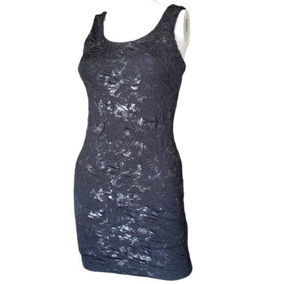 Vintage Forever 21 Black Textured Sleeveless Dress Size S. - Picture 1 of 10